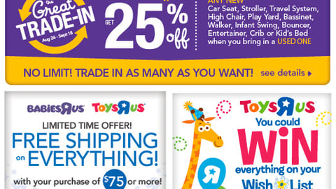 Toys "R" Us 'Win Your Wish List' Email Ad