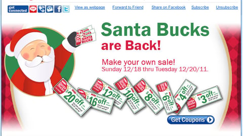 Meijer 'Santa Bucks' Email