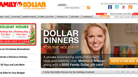 Family Dollar 'Dollar Dinners' Leaderboard Ad