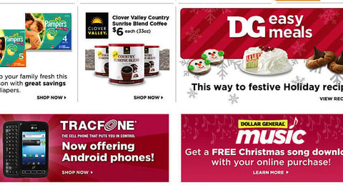 Dollar General 'Easy Meals' Home Page Ad