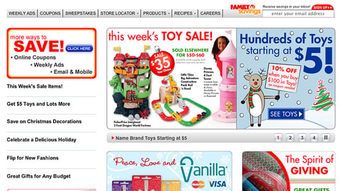 Family Dollar Holiday Leaderboard Ads