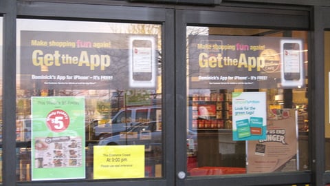 Dominick's 'Get the App' Window Signs
