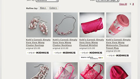 'Kohl's Cares' Simply Vera Vera Wang E-Commerce Page