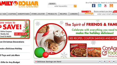 Family Dollar ConAgra Home Page Ad