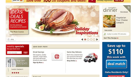 Safeway 'Holiday Inspirations' Home-Page Leaderboard Ad