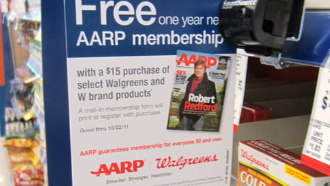 Walgreens AARP Shelf Talker