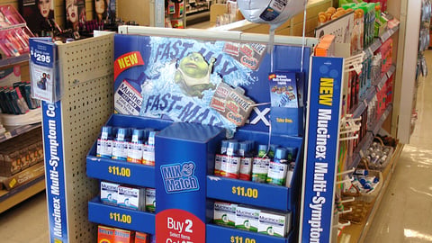 Mucinex Walgreens Endcap