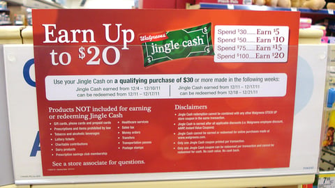 Walgreens 'Jingle Cash' Sign