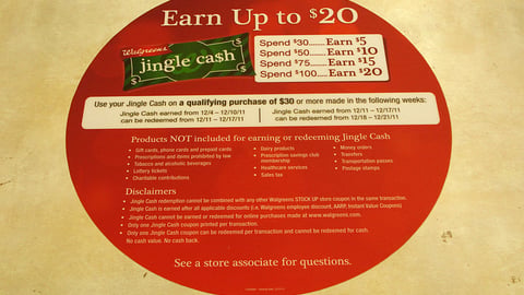 Walgreens 'Jingle Cash' Counter Cling