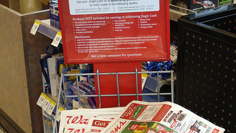 Walgreens 'Jingle Cash' Rack Sign