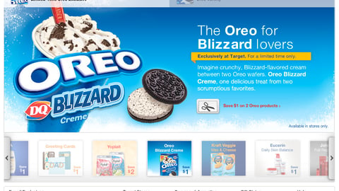 Target 'Oreo for Blizzard lovers' Webpage