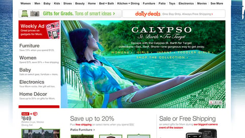 Target Calypso Home Page Leaderboard Ad