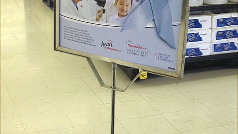 Dominick's 'Prostate Cancer Foundation' Stanchion Sign