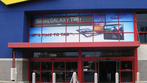Best Buy Galaxy Tab Window Sign