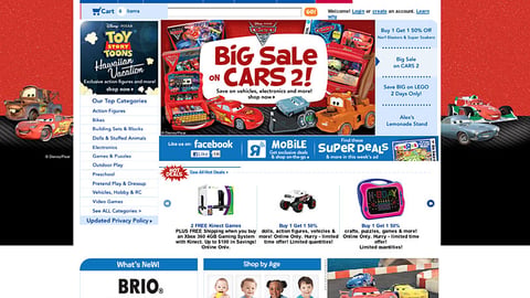 Toys "R" Us 'Cars 2' Home Page
