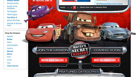 Walmart Disney 'Cars 2' Microsite