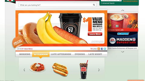 7-Eleven 'Value Menu' Home-Page Banner Ad