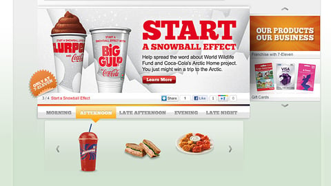 7-Eleven Coca-Cola 'Snowball Effect' Home-Page Leaderboard Ad