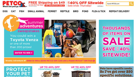 Petco 'Summer Adventures' Home Page Leaderboard