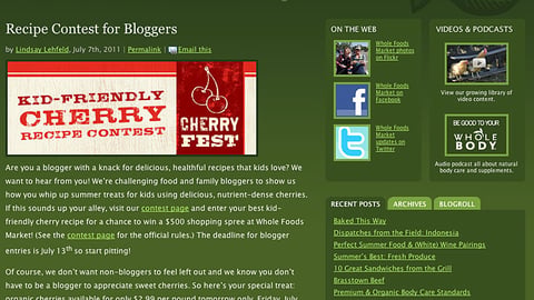 Whole Story 'Cherry Recipe Contest' Post