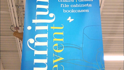 OfficeMax 'Furniture Event' Ceiling Sign