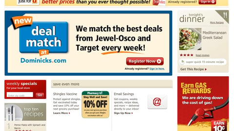 Dominick's 'Deal Match' Home-Page Leaderboard Ad