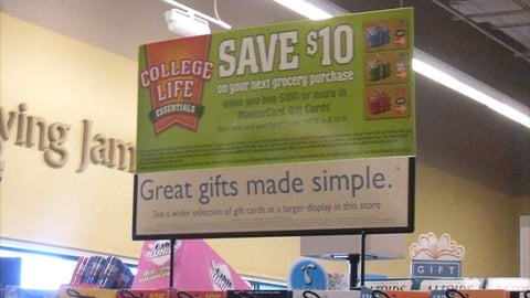 Safeway 'College Life' Gift Card Incentive Sign
