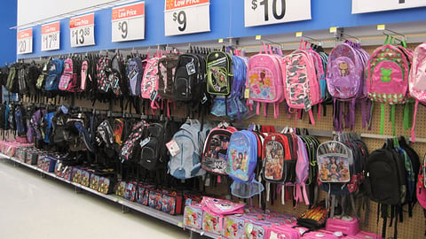 Walmart Backpack Wall Display