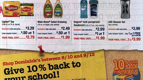 Unilever Dominick's '10% Back to Schools' FSI