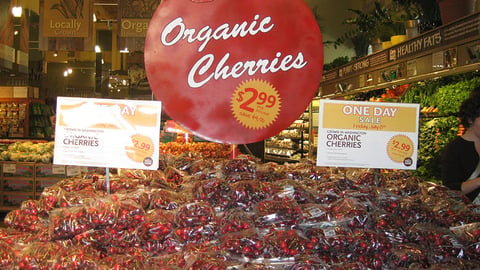Whole Foods Cherry Sale Display