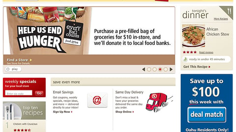 Safeway 'End Hunger' Home-Page Leaderboard Ad