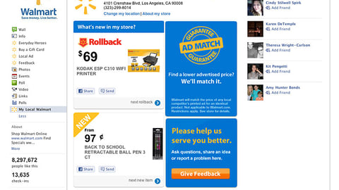 'My Local Walmart' Facebook Applet