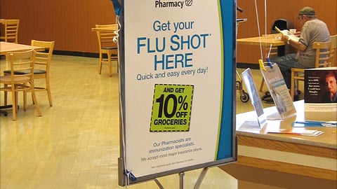 Dominick's Flu Shot Incentive Stanchion Sign