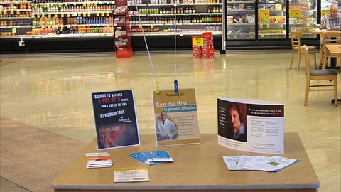 Dominick's Shingles Vaccine Table Display