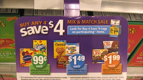General Mills Safeway 'Mix & Match Sale' Wobbler