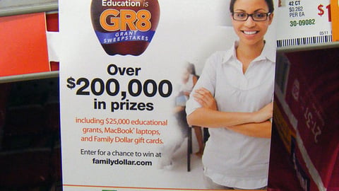 Family Dollar 'Education is GR8' Shelf Dangler