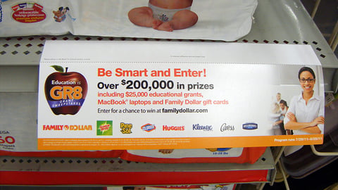 Family Dollar 'Education is GR8' Shelf Dangler