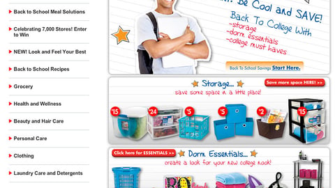 Family Dollar 'Back to College' Web Page