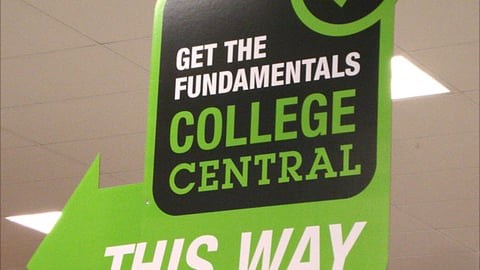 Target 'College Central' Directional Ceiling Sign