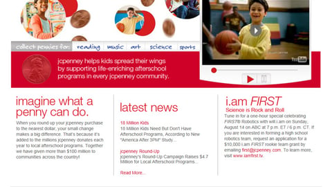 JCPenney 'Pennies from Heaven' Website