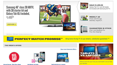 Best Buy 'Perfect Match Promise' Home-Page Ad
