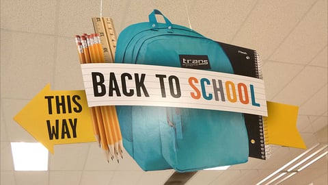 Target 'Back To School' Directional Ceiling Sign