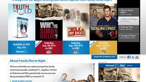 Walmart, P&G 'Family Movie Night' Website