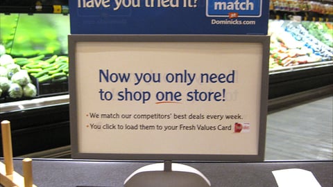 Dominick's 'Deal Match' Counter Sign