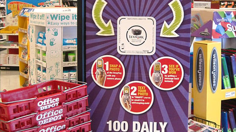 Office Depot Lexmark 'Go Back Smarter' Game Stanchion