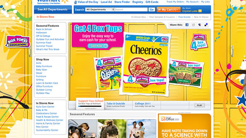 Walmart General Mills 'Box Tops' Page