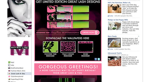 Maybelline 'Great Lash B-Day' Facebook Page