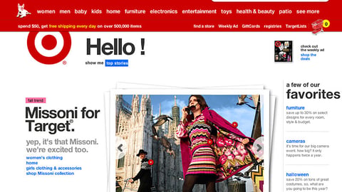 Target Missoni Home-Page Ads