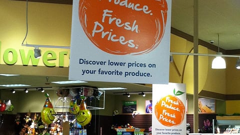 Jewel-Osco 'Fresh Produce. Fresh Prices' Ceiling Sign
