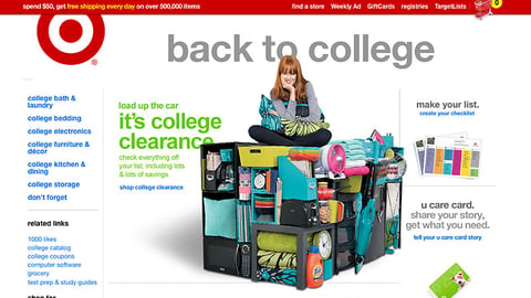 Target 'College Hub' Microsite